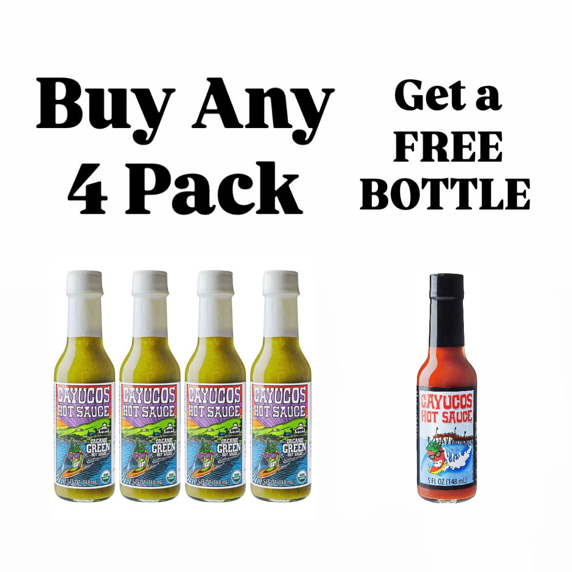5 fl oz - Organic Green - 4 pack & a FREE 5 fl oz BOTTLE of Original