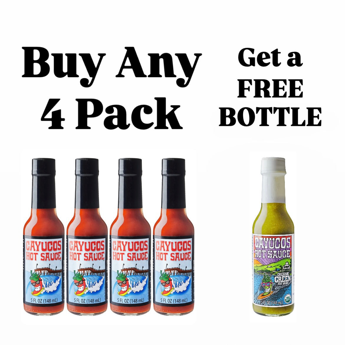 5 oz - 4 pack & a FREE 5 fl oz BOTTLE of Organic Green